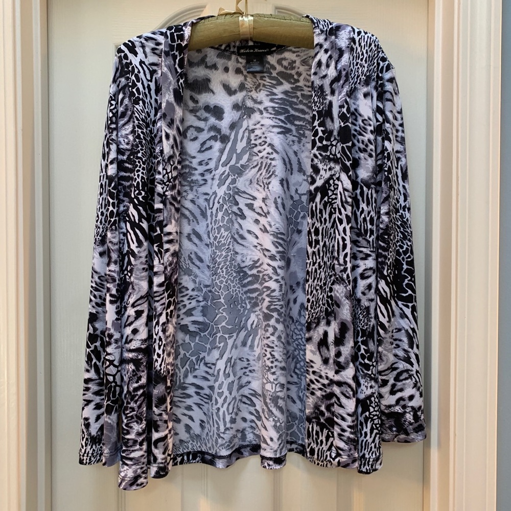 Tiger Print Draping Cardigan Sweater #TigerKing M